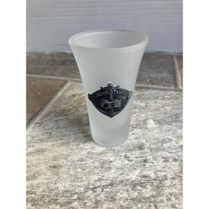 Princess Cruises Frosted Glass Shot Glass Anchor Emblem Souvenir Collectible